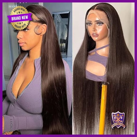 32 Inch Straight HD Lace Front Wig Human Hair 13x4 Pre Plucked 200 Density main image 4